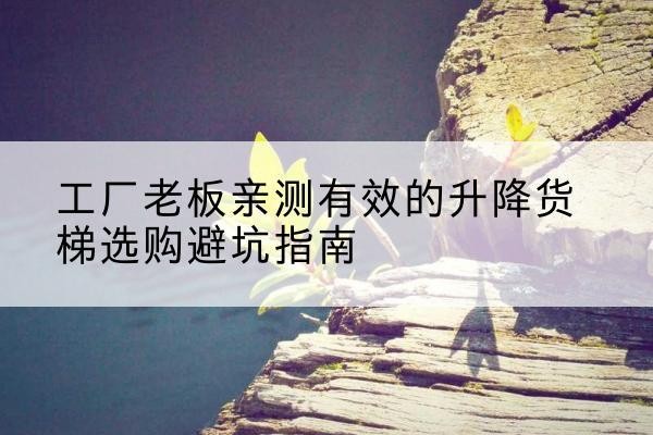 虎林升降货梯怎么选-工厂老板亲测有效的升降货梯选购避坑指南